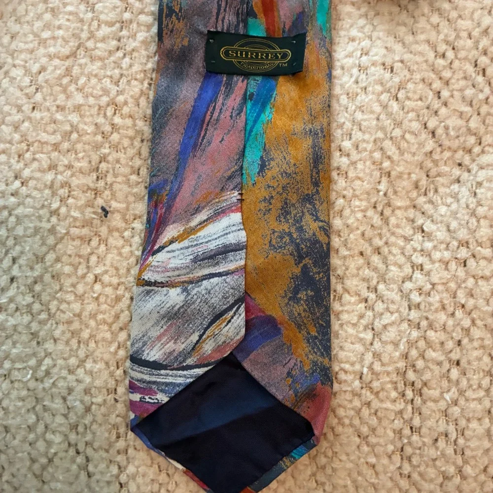 Vintage Abstract Painterly Necktie lot 3 Mens OS Multicolored Art Teacher Office